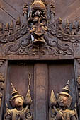 Myanmar - Mandalay, Shwe In Bin Kyaung a wonderful example of the Burmese unique teak architecture and wood-carving art. 